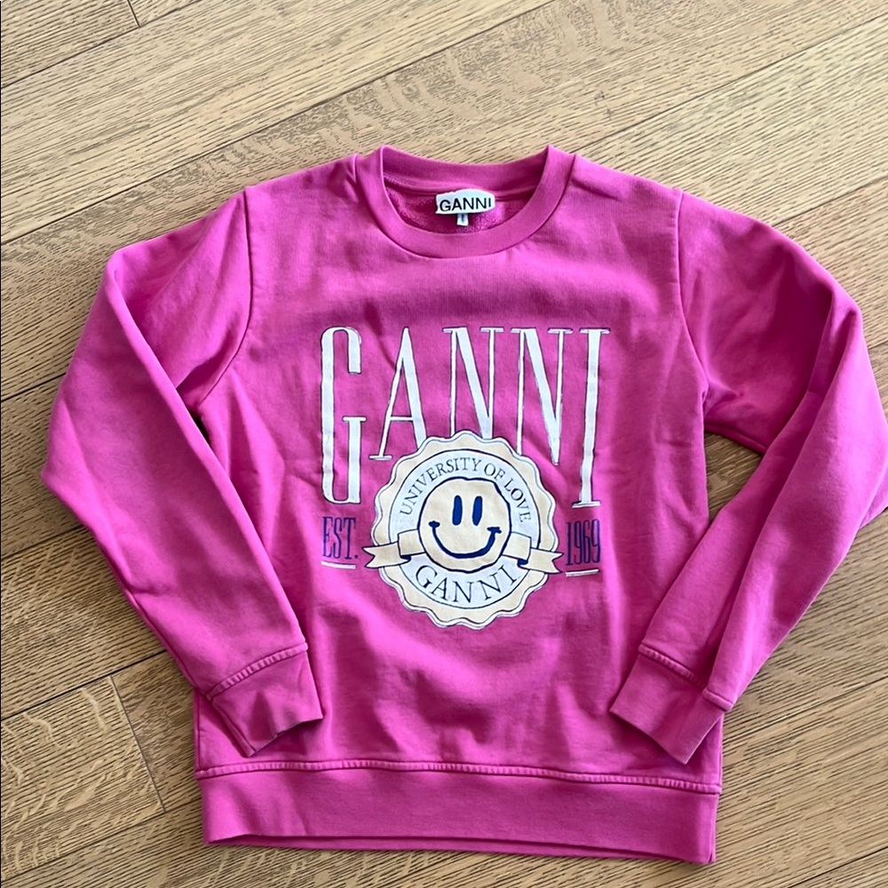Ganni Pink Sweatshirt